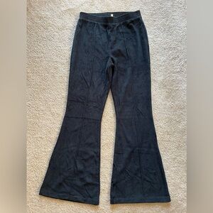 Aerie Ribbed Black Flare Pants Size M NWOT